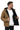 Model wearing Empire Sherpa in Bark