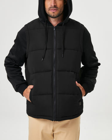 Puffer vest over hoodie deals