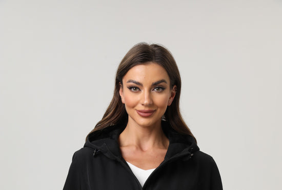 Women's Hooded Softshell Jacket with Side Arm Pocket - Hawke & Co