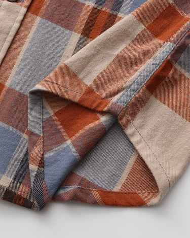 Rust Blue Tan Plaid