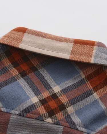 Rust Blue Tan Plaid